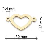 Verbindungselement “Herz” 20 x 12 mm • Edelstahl • Farbe Gold