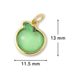 Apfel-Anhänger • Vergoldet • Hellgrün • 13 x 11.5 mm