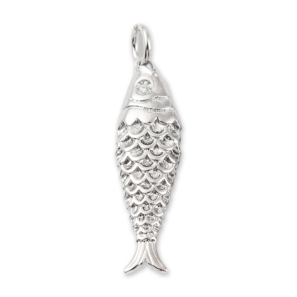 Fisch-Anhänger • Platinfarben • 25.5 x 7 mm