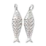 Fisch-Anhänger • Platinfarben • 25.5 x 7 mm