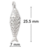 Fisch-Anhänger • Platinfarben • 25.5 x 7 mm