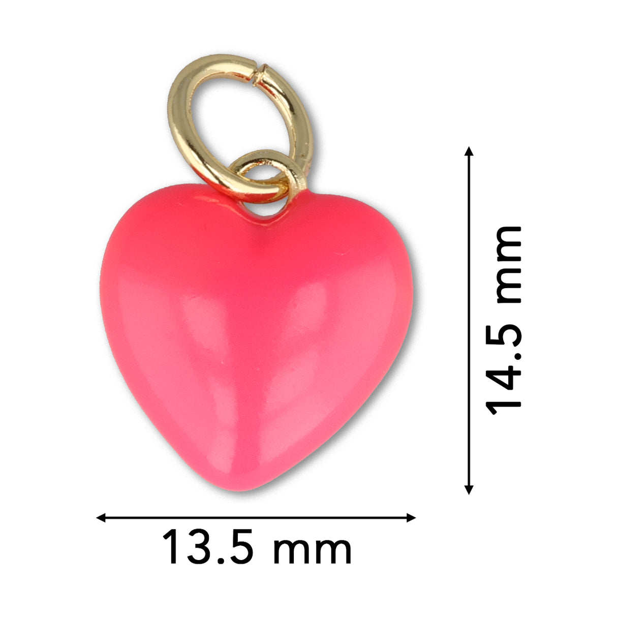 Herz-Anhänger • Vergoldet • Emailliert • 14.5 x 13.5 mm