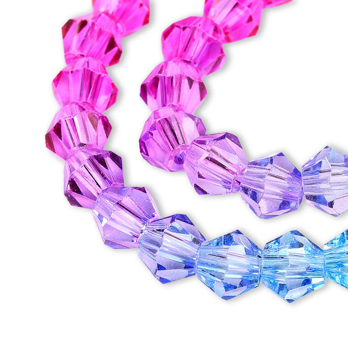 Doppelkegel aus Glas ⋅ 6 mm ⋅ Pastel Splash