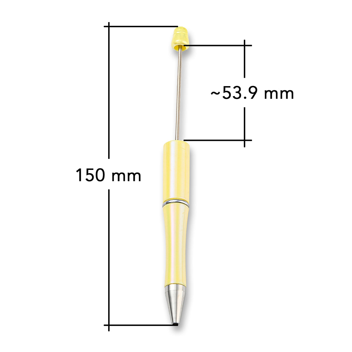 Stylo bille à perler • revêtement UV • jaune champagne • 150mm