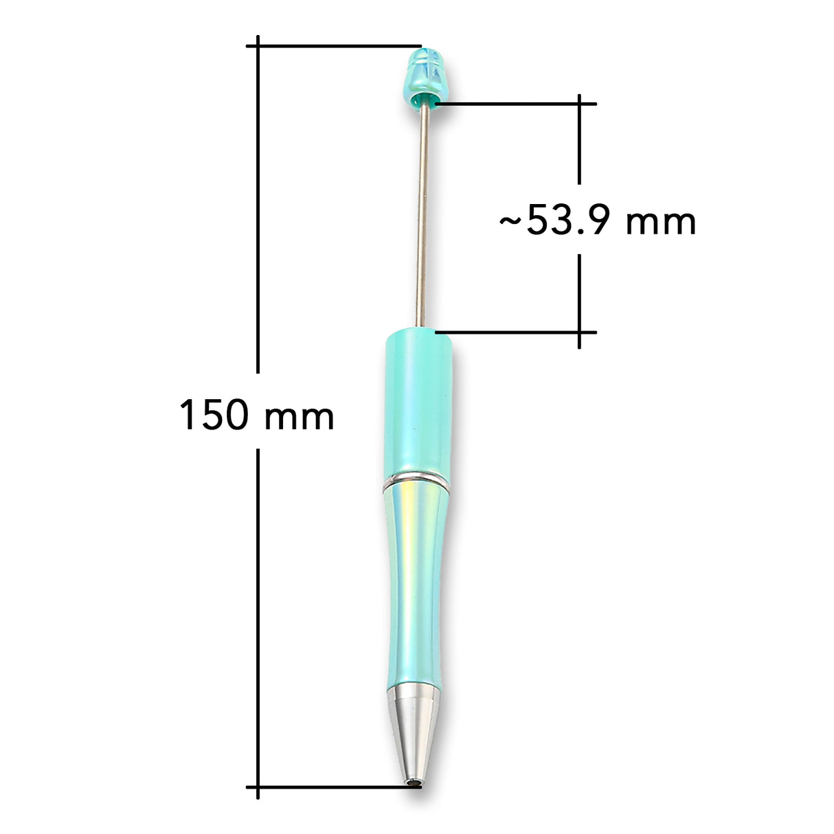 Stylo bille à perler • revêtement UV • Cyan • 150mm