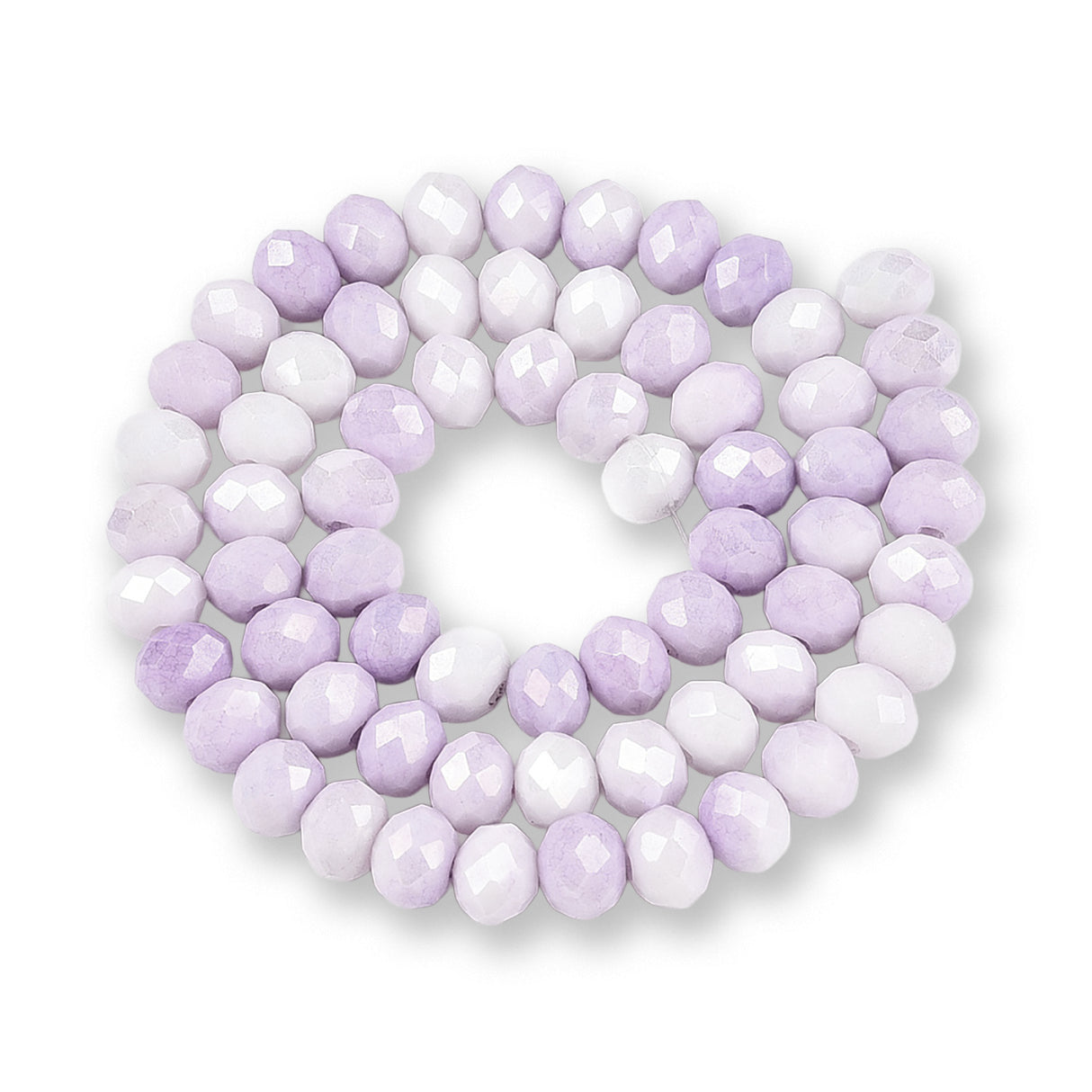 Rondelle di vetro sfaccettato 7x5.5 mm - Lilac