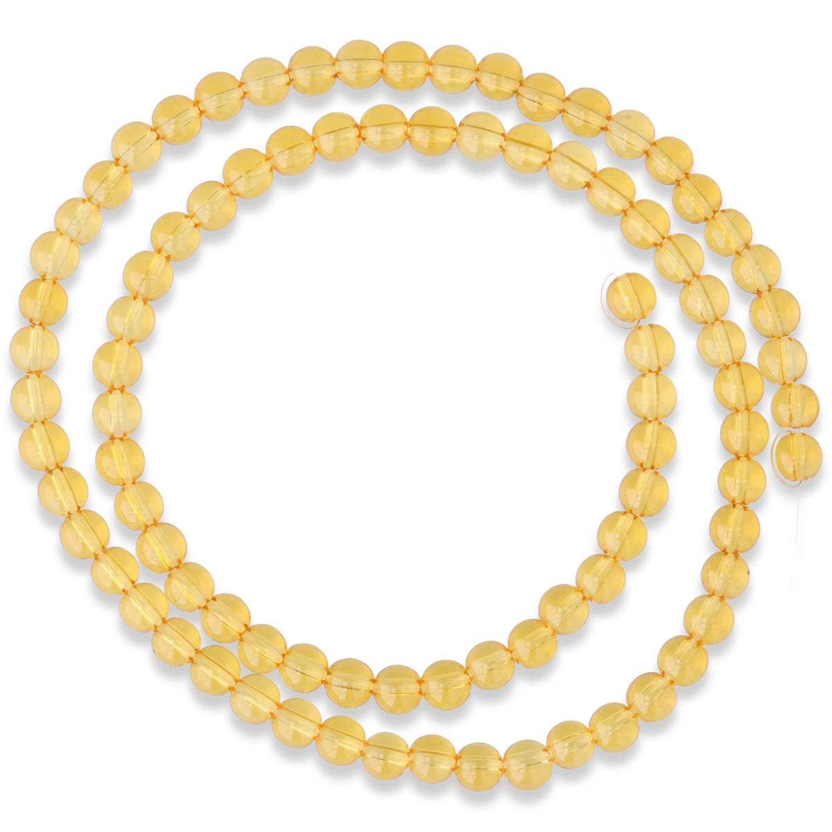 Perles de citrine · rondes · 4 mm