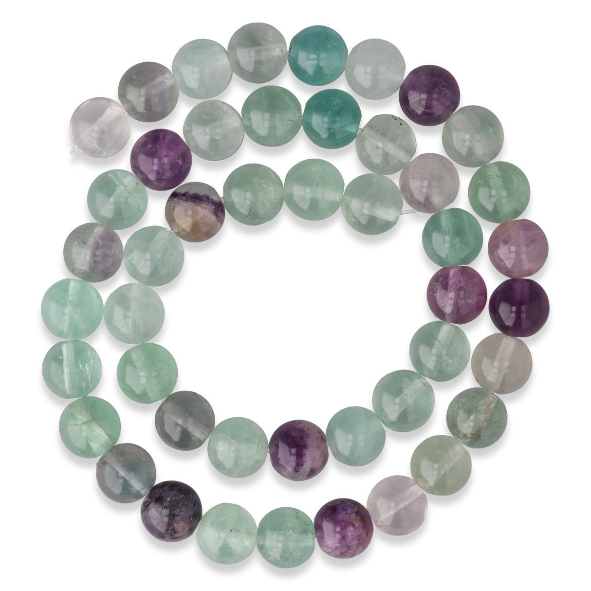 Perles de fluorite arc-en-ciel · rondes · 8 mm