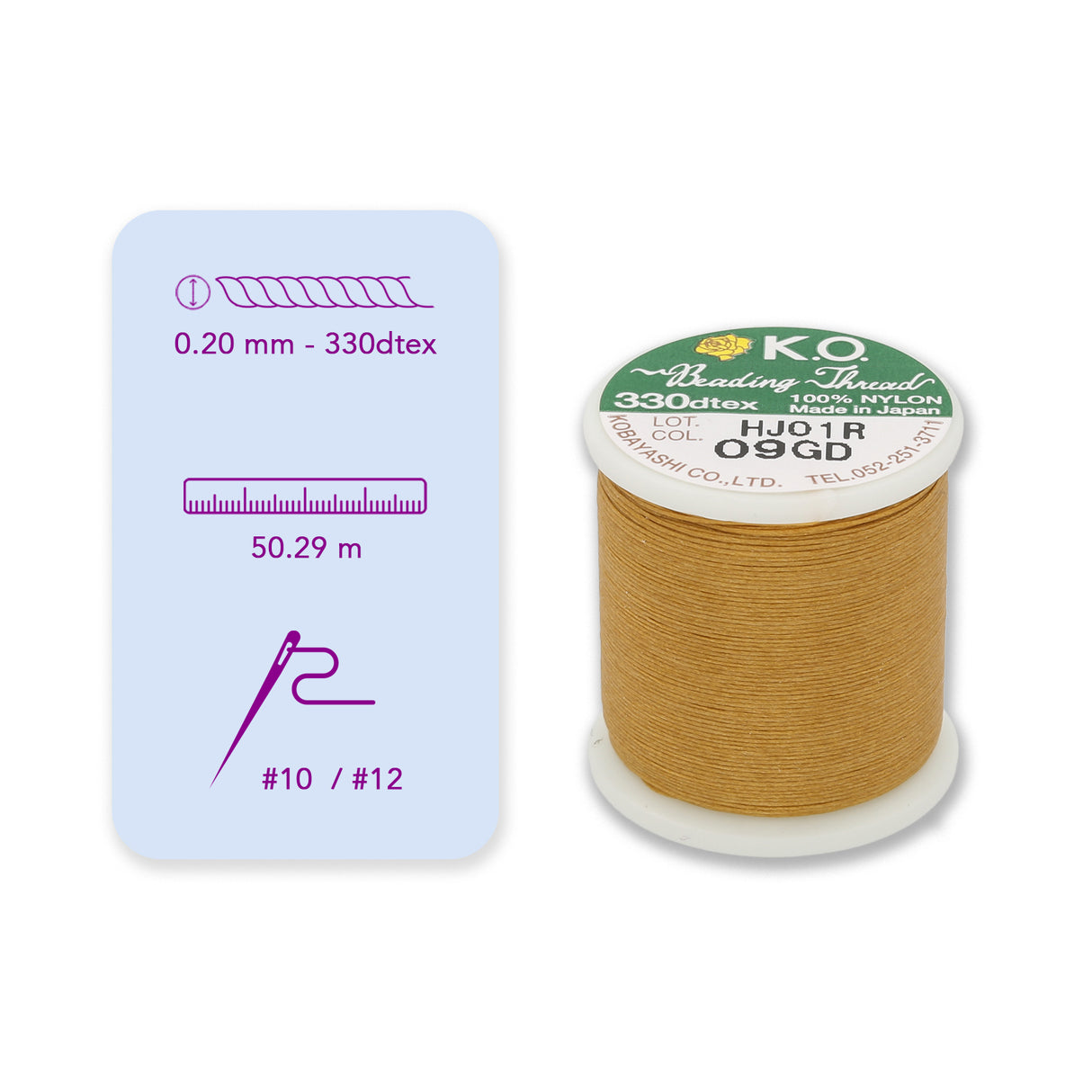 Filato per perline K.O. 330dtex - oro