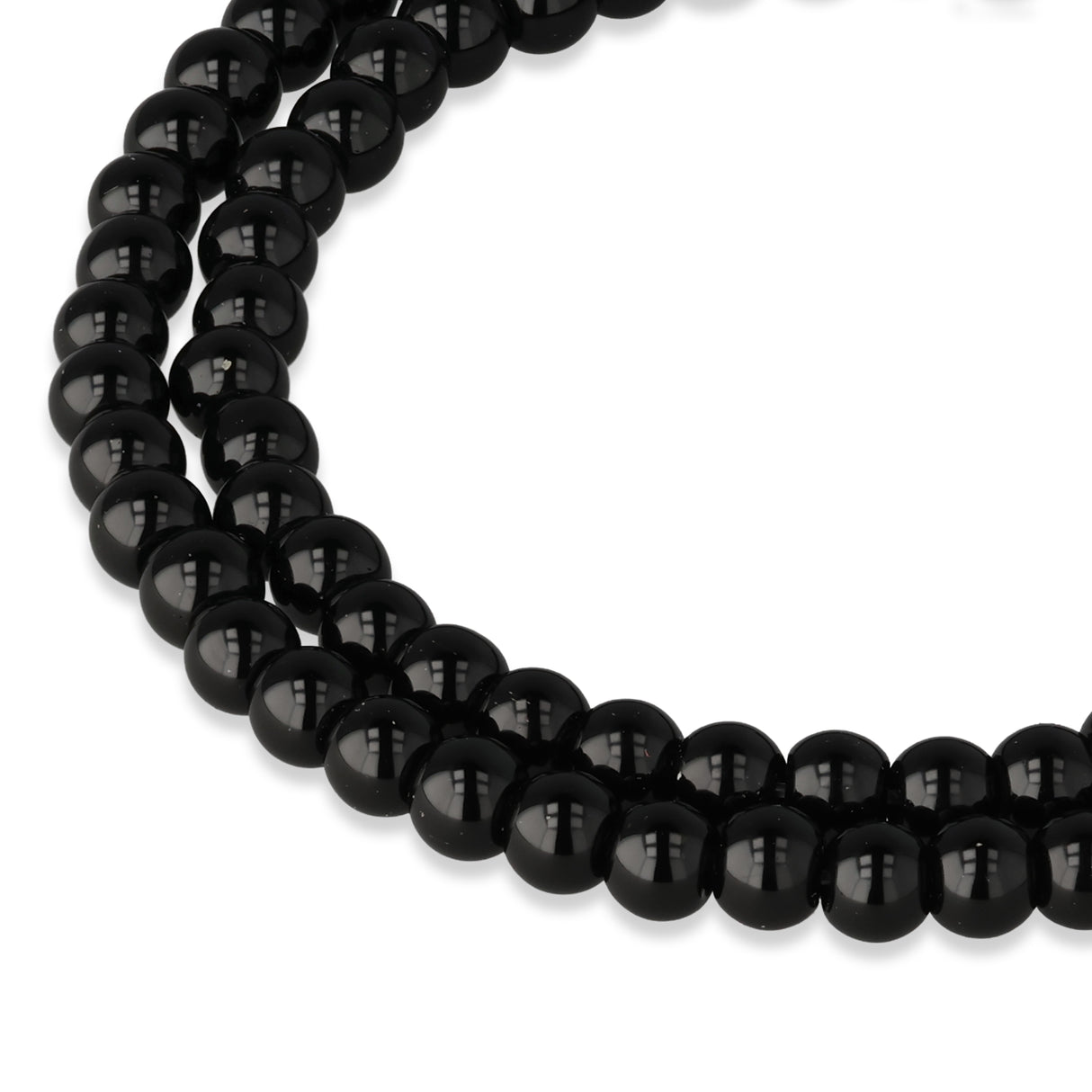 Perles d'obsidienne · rondes · 4 mm