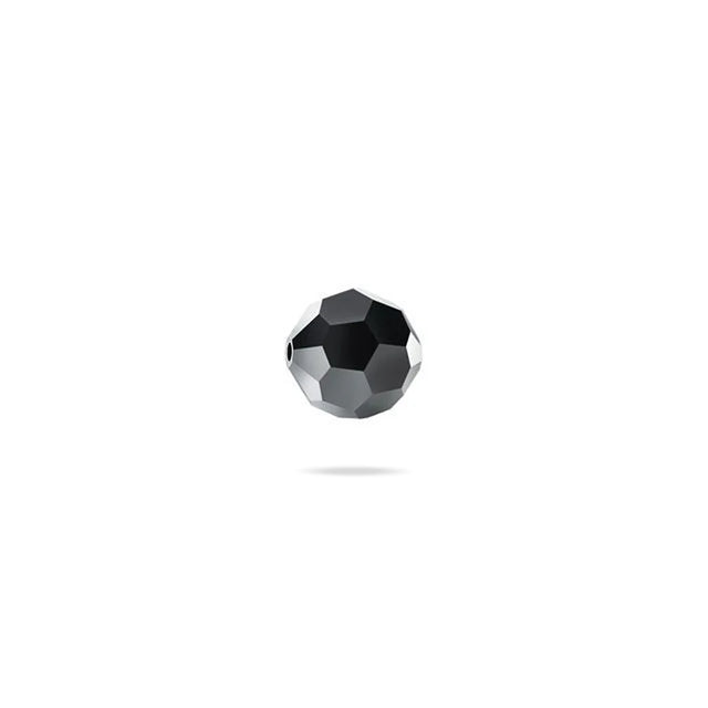 PRESTIGE 5000 Kristall, Classic runde Perle, 4 mm - Jet Hematite (6 Stk.)