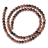 Perles de rhodonite avec matrice · rondes · 4 mm