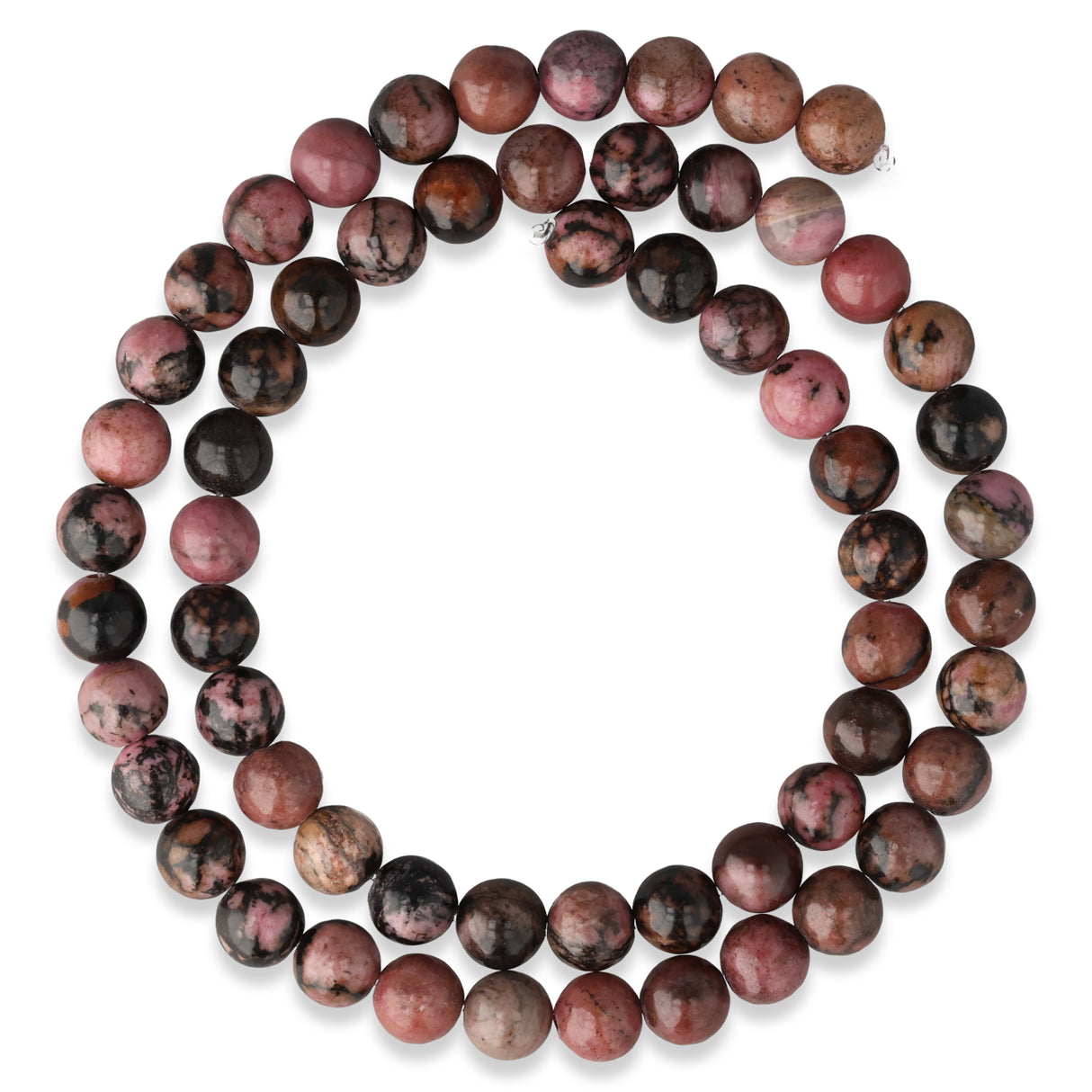 Perline di rodonite con matrice · rotonde · 6 mm