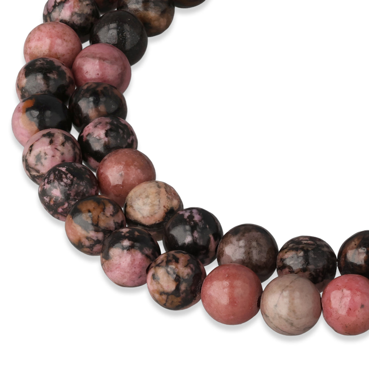 Perline di rodonite con matrice · rotonde · 6 mm