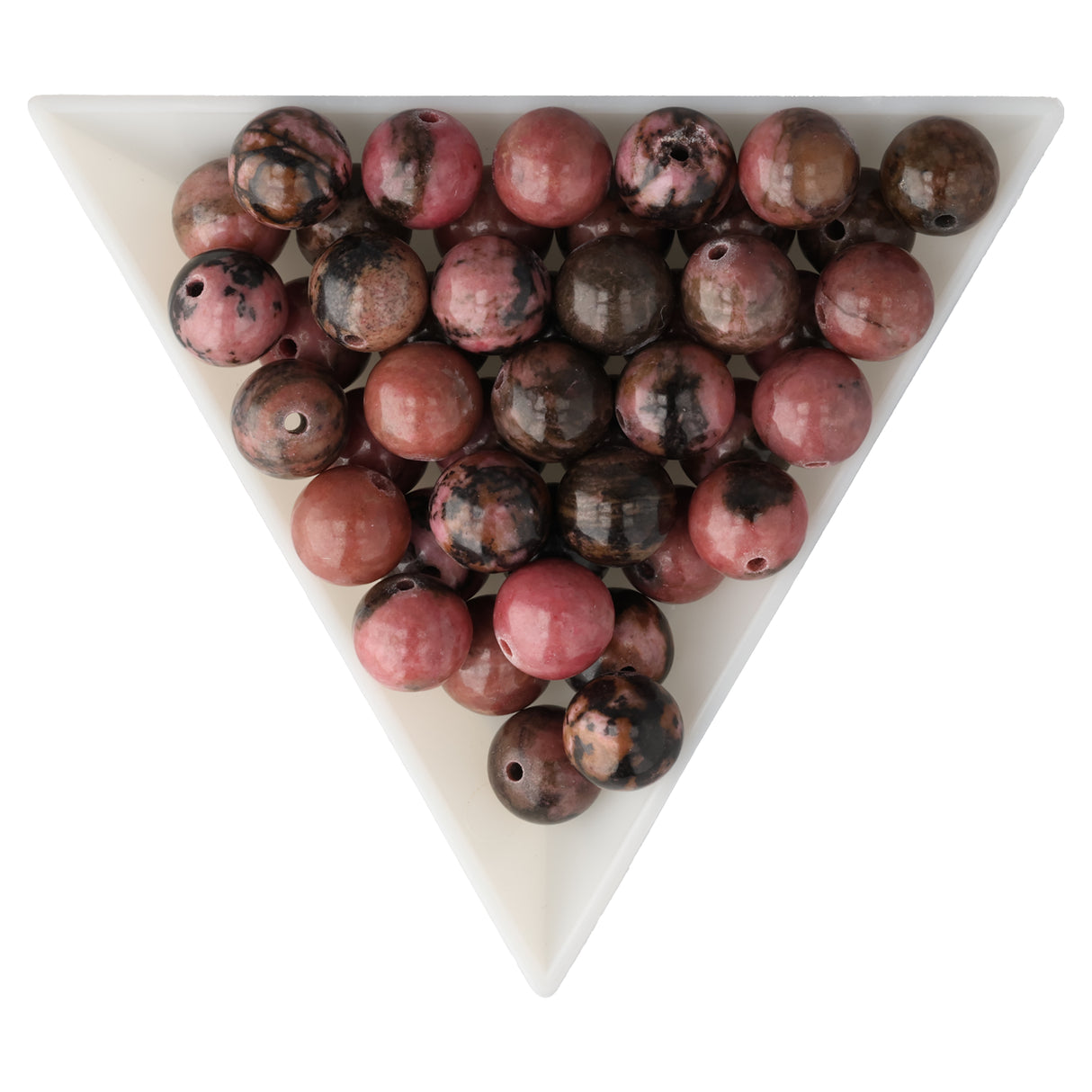 Perles de rhodonite avec matrice · rondes · 8 mm