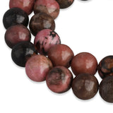 Perles de rhodonite avec matrice · rondes · 8 mm