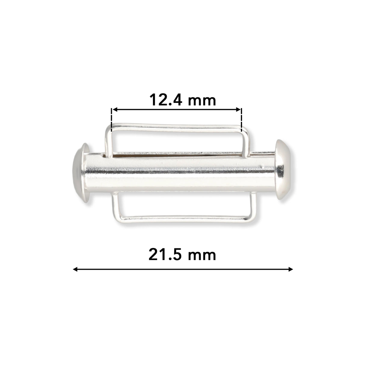 Schiebeverschluss für Webbänder 21,5 mm - versilbert