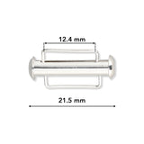 Schiebeverschluss für Webbänder 21,5 mm - versilbert