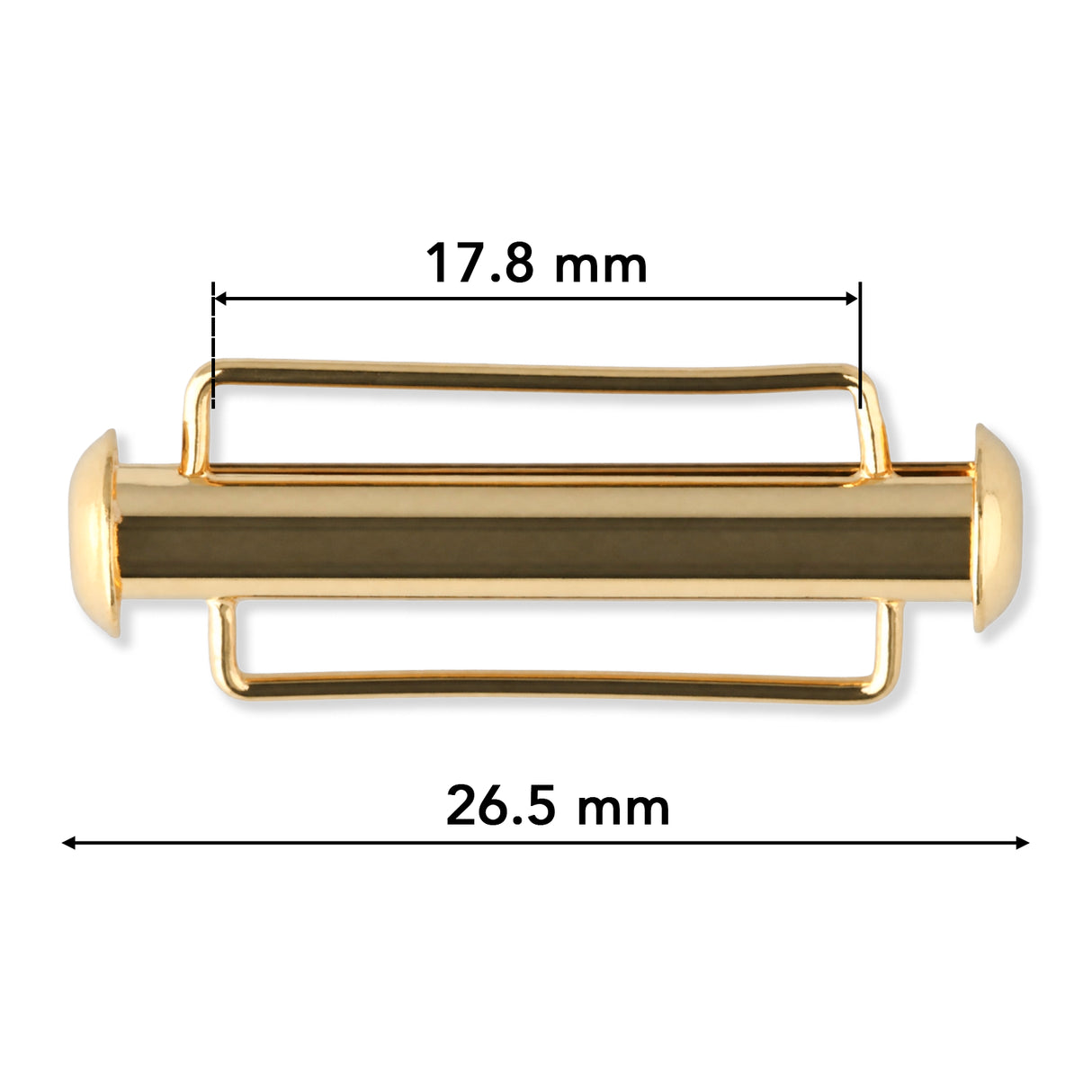 Schiebeverschluss für Webbänder 26,5 mm - vergoldet