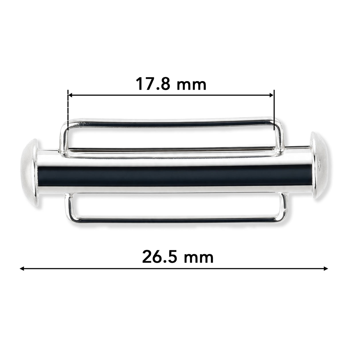 Schiebeverschluss für Webbänder 26,5 mm - versilbert