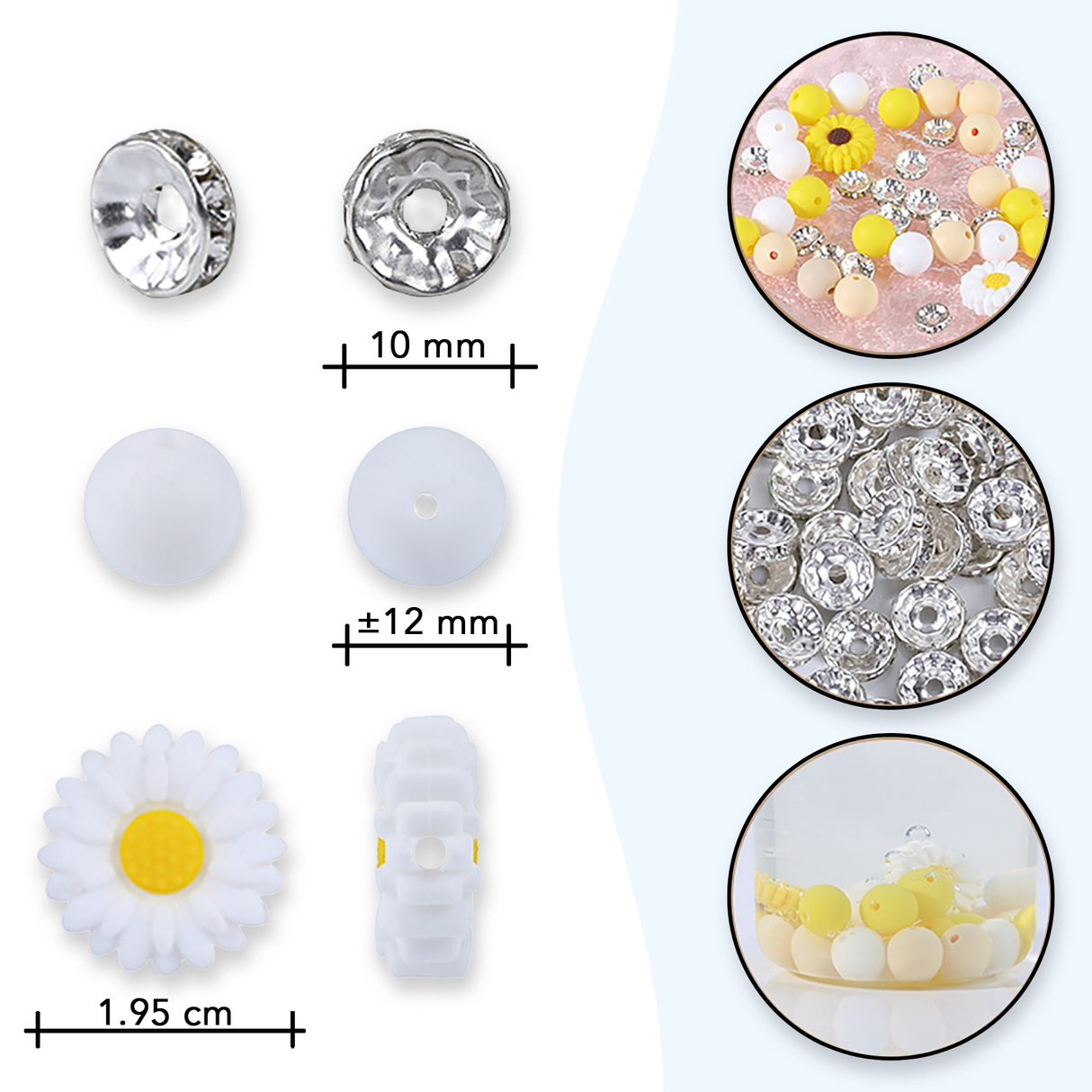 Set di perline “Magia dei fiori” – Margherite e girasoli, 79 pezzi