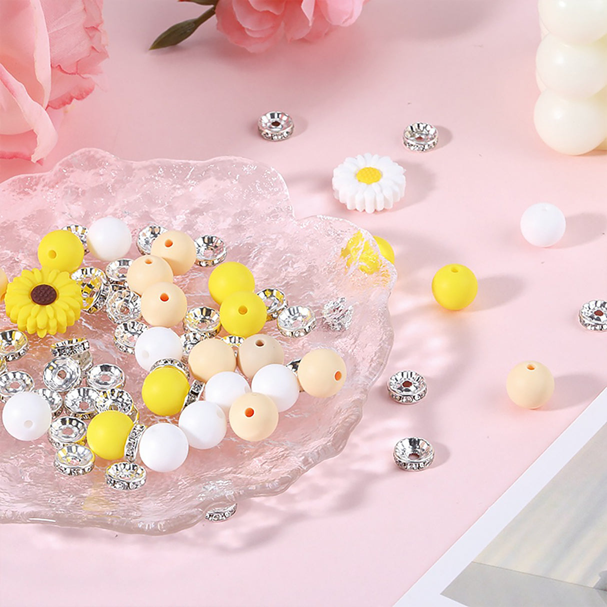 Set di perline “Magia dei fiori” – Margherite e girasoli, 79 pezzi