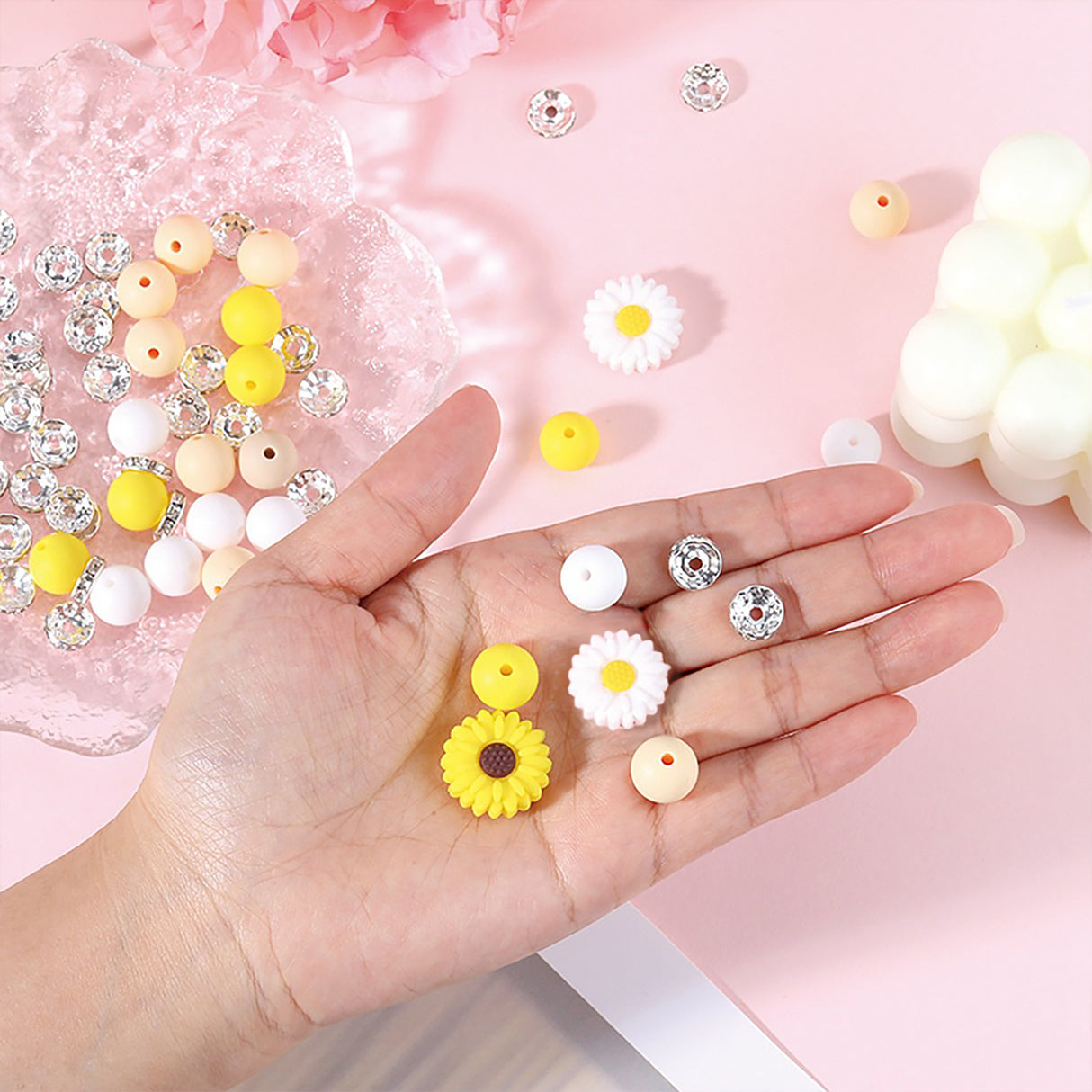 Set di perline “Magia dei fiori” – Margherite e girasoli, 79 pezzi