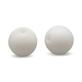 Perles en silicone rondes, Blanc, 8–10 mm