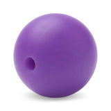Silikonperlen rund, Dunkelorchidee, 8–10 mm