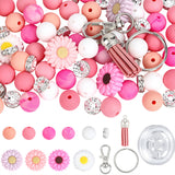 Schlüsselanhänger DIY-Set – Gänseblümchen, Hot Pink, 89-teilig + Faden