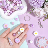 Schlüsselanhänger DIY-Set – Gänseblümchen, Pflaume, 89-teilig + Faden