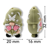 Perlina Focale Gnomo • Perlina in Silicone 3D con Farfalla e Tulipani