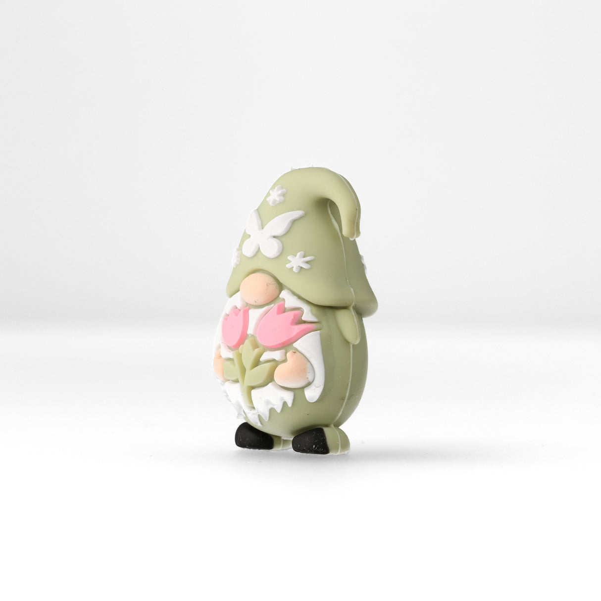 Perlina Focale Gnomo • Perlina in Silicone 3D con Farfalla e Tulipani