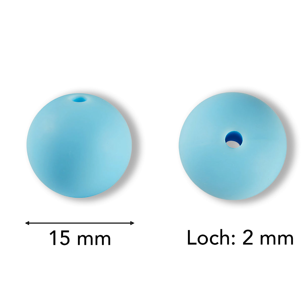 Silikon-Perle Rund • Light Sky Blue, 15mm