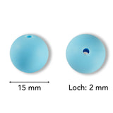 Silikon-Perle Rund • Light Sky Blue, 15mm