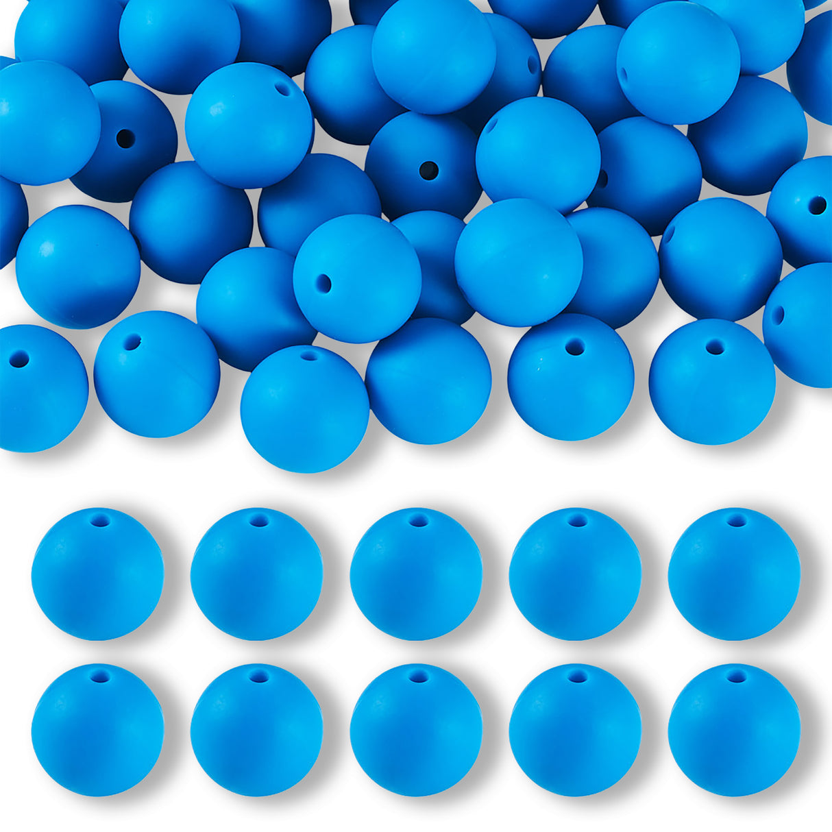 Silikon-Perle Rund • Dodger Blue, 15mm