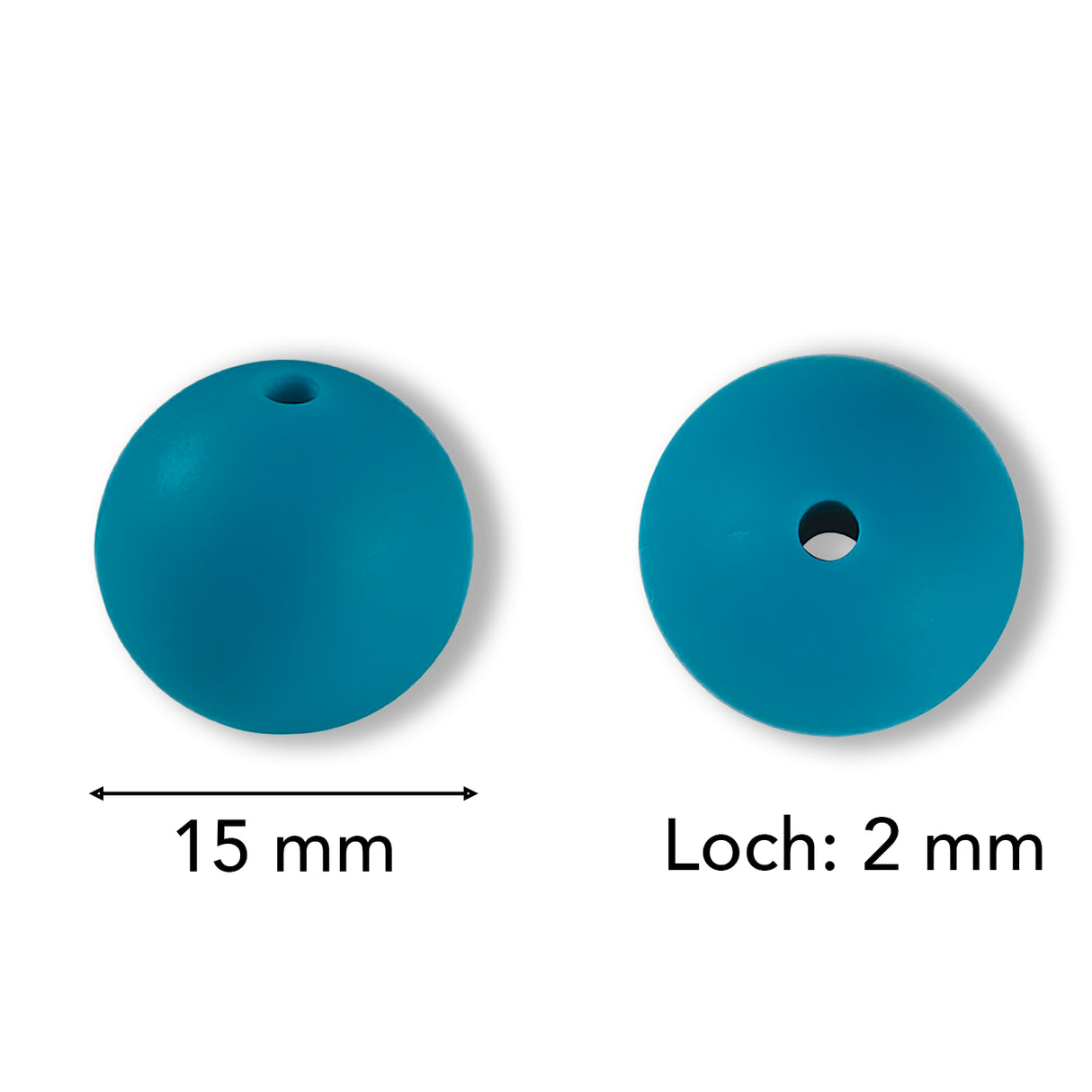 Silikon-Perle Rund • Cadet Blue, 15mm