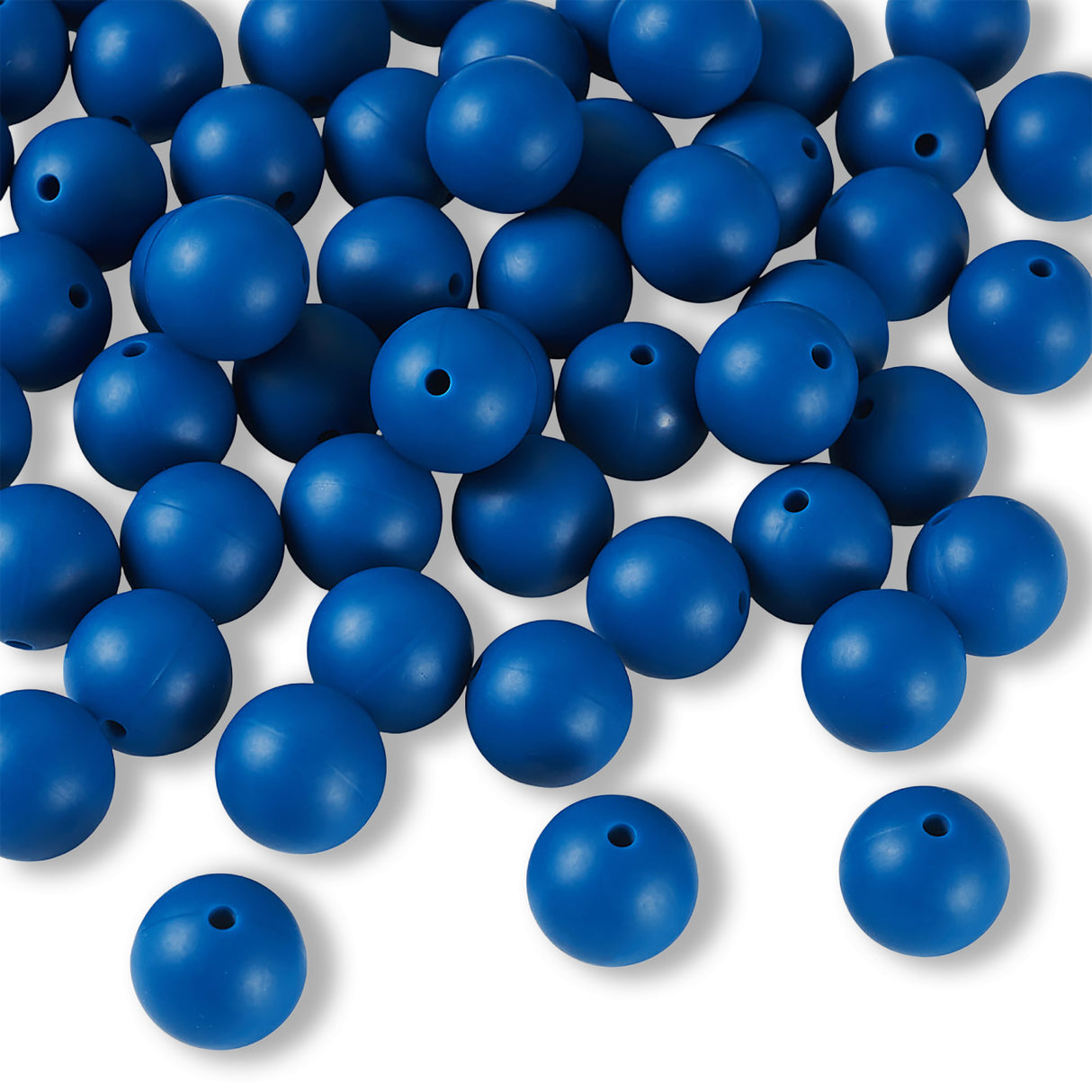 Silikon-Perle Rund • Marine Blue, 15mm