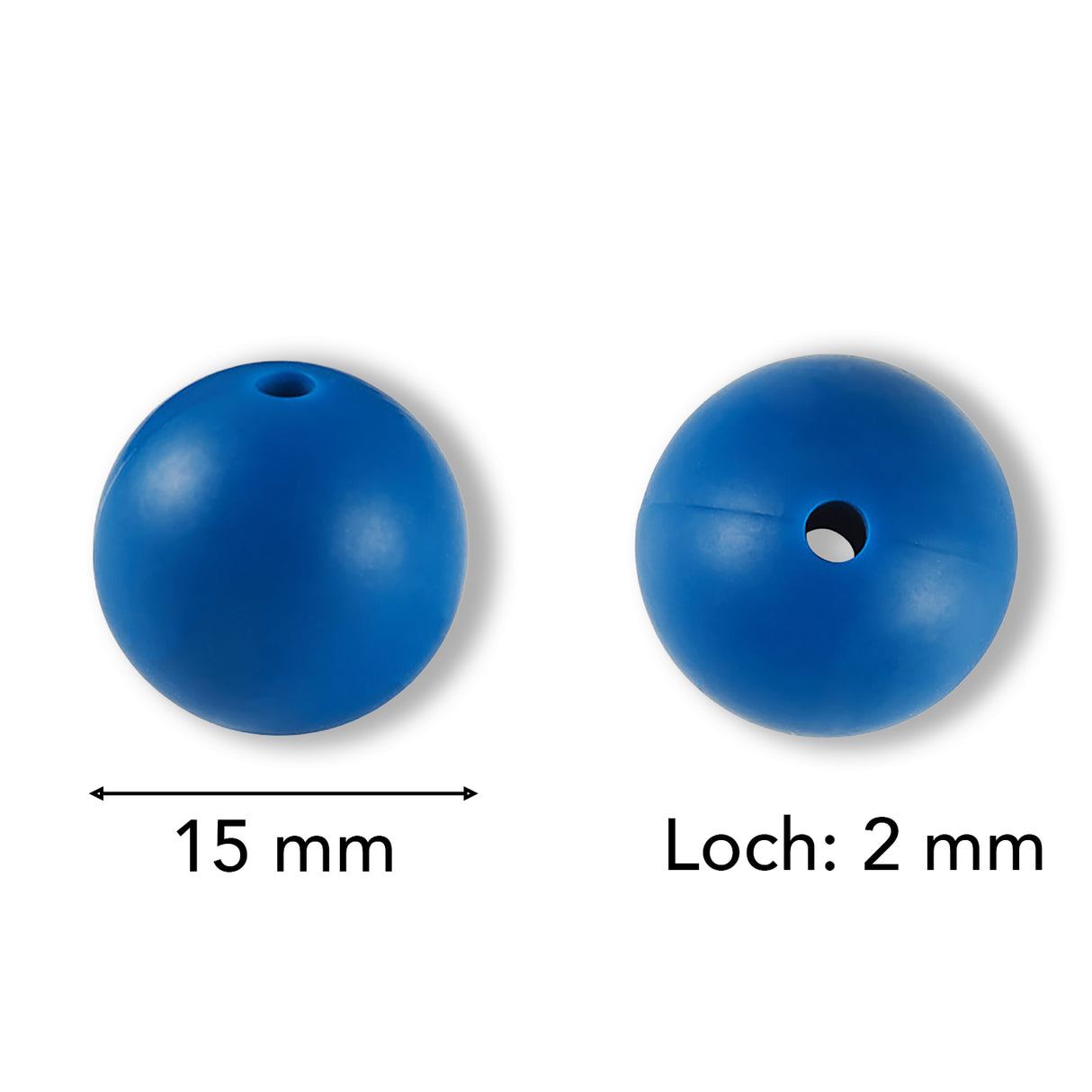 Silikon-Perle Rund • Marine Blue, 15mm