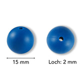 Silikon-Perle Rund • Marine Blue, 15mm