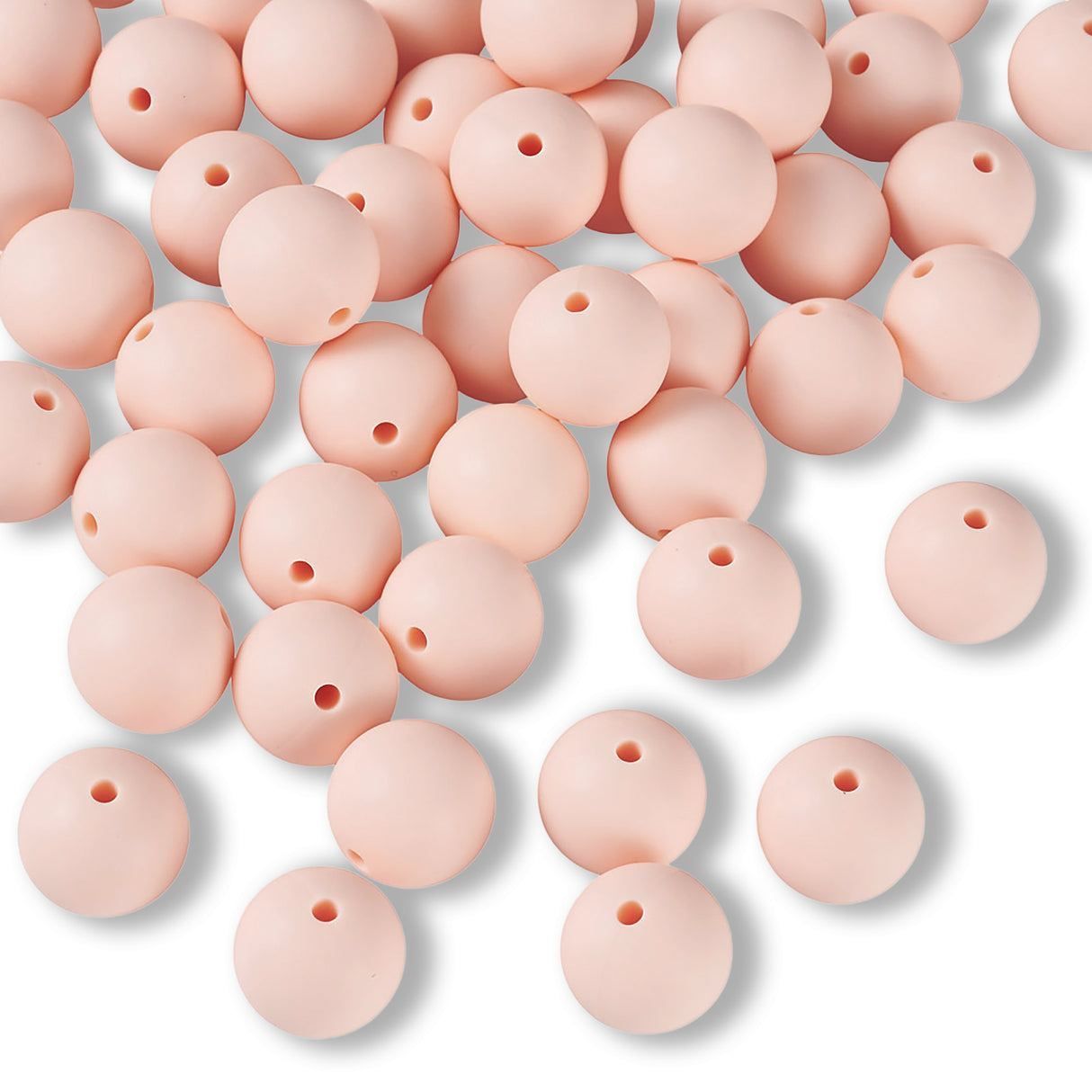 Silikon-Perle Rund • Misty Rose, 15mm