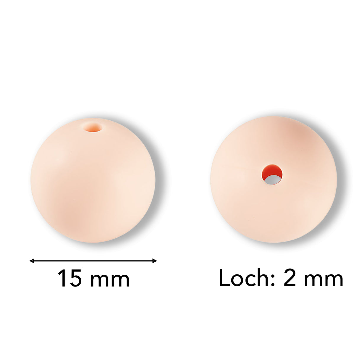 Silikon-Perle Rund • Misty Rose, 15mm