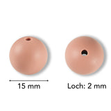 Silikon-Perle Rund • Rosy Brown, 15mm