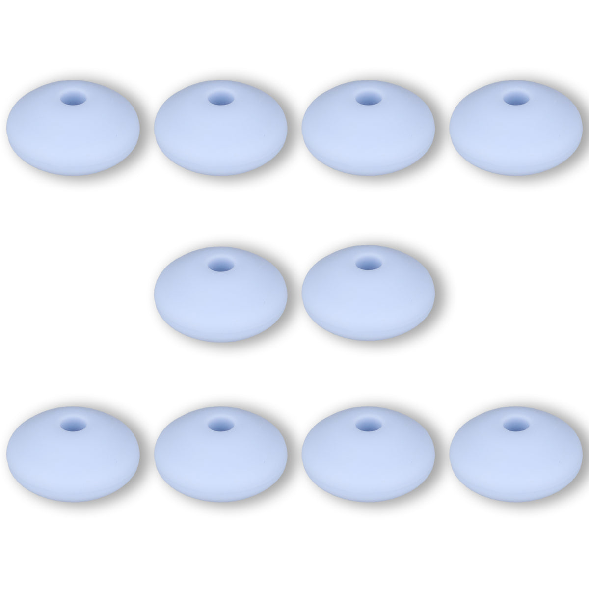 Silikon-Perle Rondelle • Hellblau, 12x6-7mm