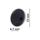 Silikon-Perle Rondelle • Schwarz, 12x6-7mm