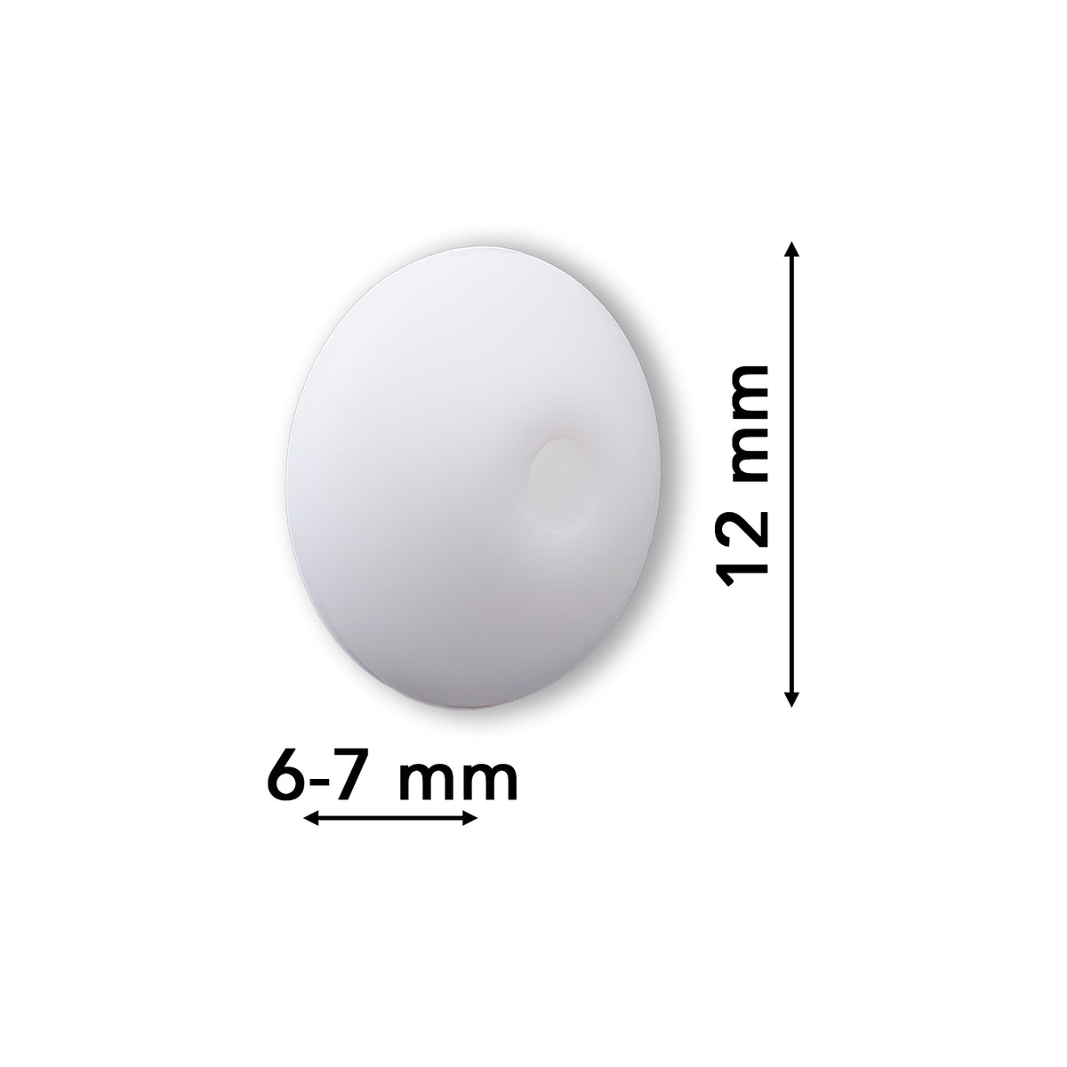 Perle en Silicone Rondelle • Blanc, 12x6-7mm