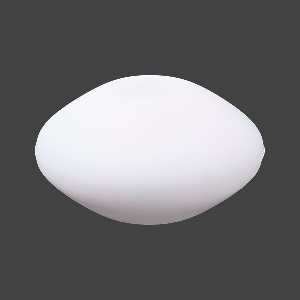 Perle en Silicone Rondelle • Blanc, 12x6-7mm
