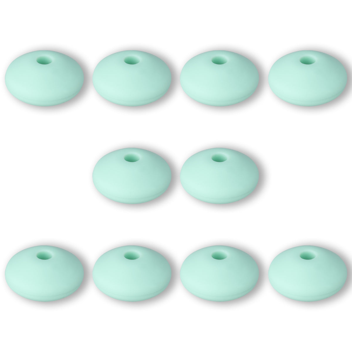 Silikon-Perle Rondelle • Helles Türkis, 12x6-7mm