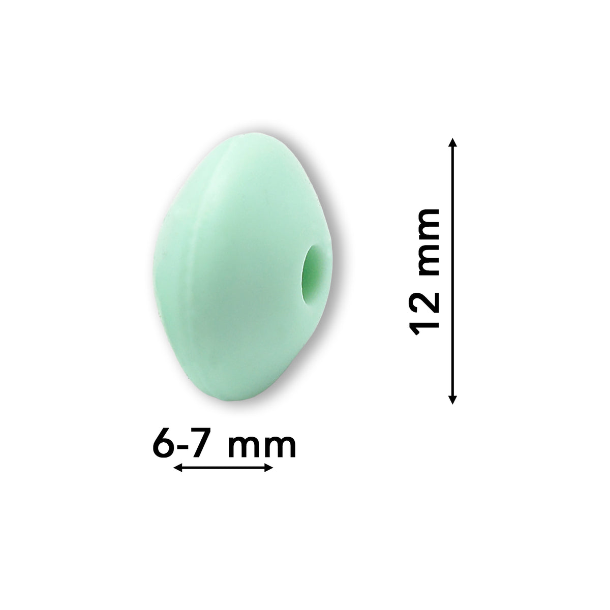 Silikon-Perle Rondelle • Helles Türkis, 12x6-7mm