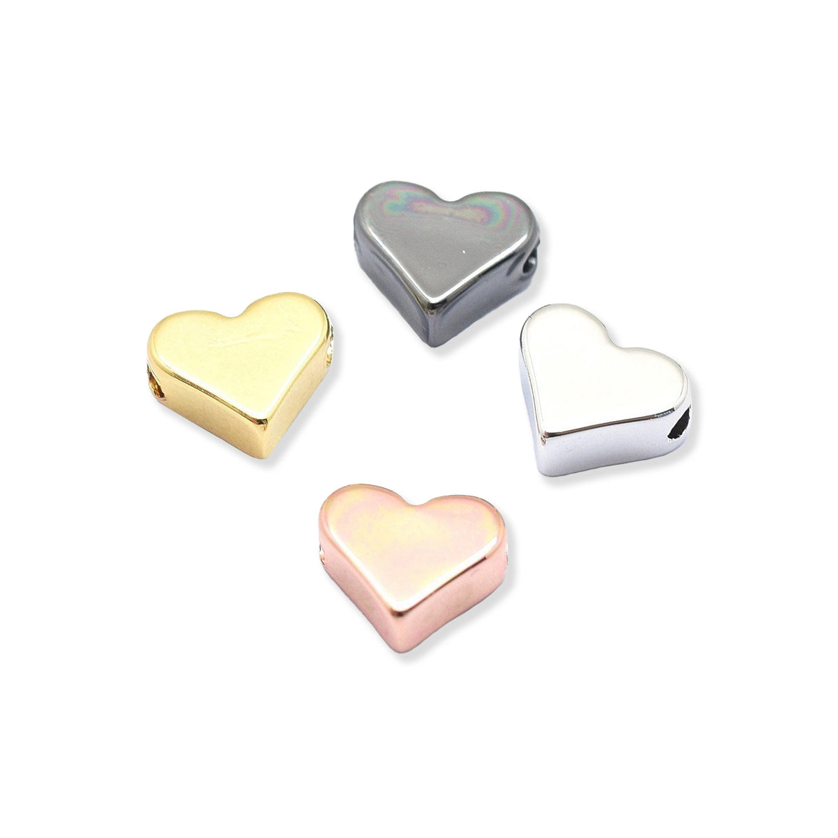 Perlina metallica / distanziatore “cuore” 6 x 7 mm (5 pezzi)